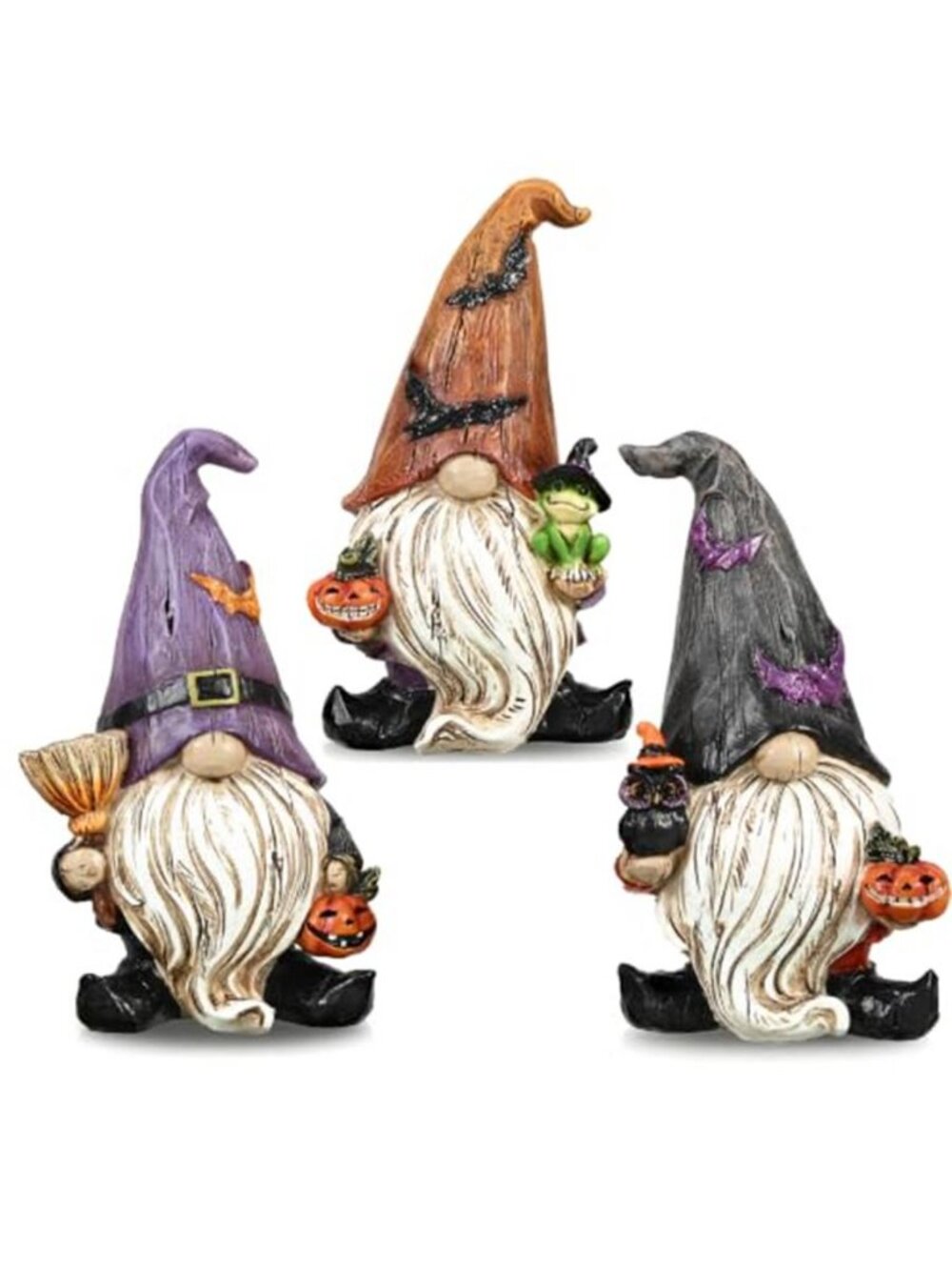 Gnomes Halloween Decorations Indoor, 3 Pcs Resin Gnome Decor for